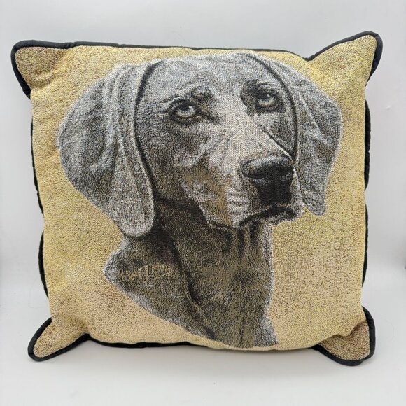 Weimaraner Dog Decorative Square Throw Pillow Tapestry Design 15 Inches - Picture 1 of 6